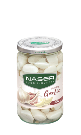 مخلل ثوم صدفي في زجاج